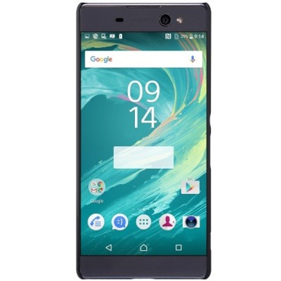 Sony Xperia XA Ultra (F3212, F3216) Nillkin Frosted Shield melns plastmasas futrālis + ekrāna aizsargplēve / Vacins.lv