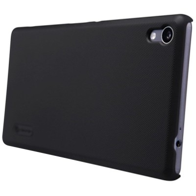 Sony Xperia XA Ultra (F3212, F3216) Nillkin Frosted Shield melns plastmasas futrālis + ekrāna aizsargplēve / Vacins.lv