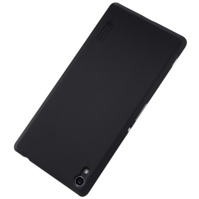 Sony Xperia XA Ultra (F3212, F3216) Nillkin Frosted Shield melns plastmasas futrālis + ekrāna aizsargplēve / Vacins.lv