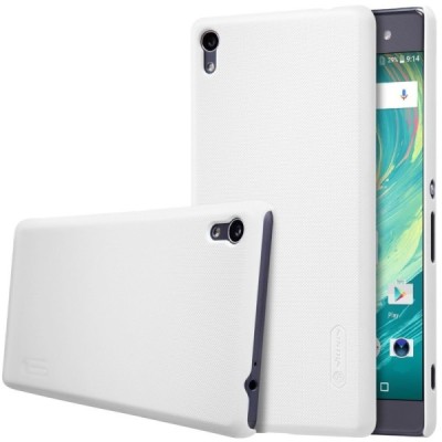 Nillkin Frosted Shield Sony Xperia XA Ultra (F3212, F3216) baltas plastikinis dėklas + apsauginė ekrano plėvelė / Priedai.lt