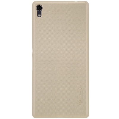Sony Xperia XA Ultra (F3212, F3216) Nillkin Frosted Shield zelta plastmasas futrālis + ekrāna aizsargplēve / Vacins.lv