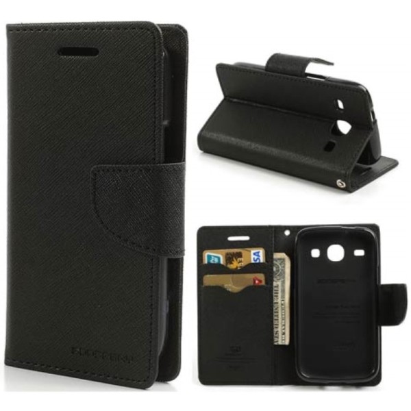„Mercury“ atverčiamas dėklas, piniginė - juoda (Galaxy Core)
