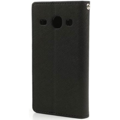 „Mercury“ Samsung Galaxy Core (i8260, i8262) juodas odinis atverčiamas dėklas - piniginė / Priedai.lt