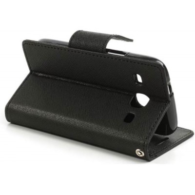 „Mercury“ Samsung Galaxy Core (i8260, i8262) juodas odinis atverčiamas dėklas - piniginė / Priedai.lt