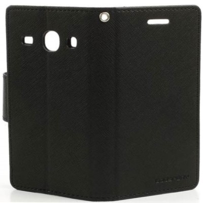 „Mercury“ Samsung Galaxy Core (i8260, i8262) juodas odinis atverčiamas dėklas - piniginė / Priedai.lt