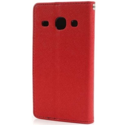 „Mercury“ Samsung Galaxy Core (i8260, i8262) raudonas odinis atverčiamas dėklas - piniginė / Priedai.lt