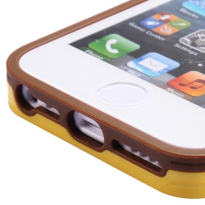 Geltonas/rudas „BASEUS“ kieto silikono Apple iPhone 5C dėklas (rėmelis) / Priedai.lt