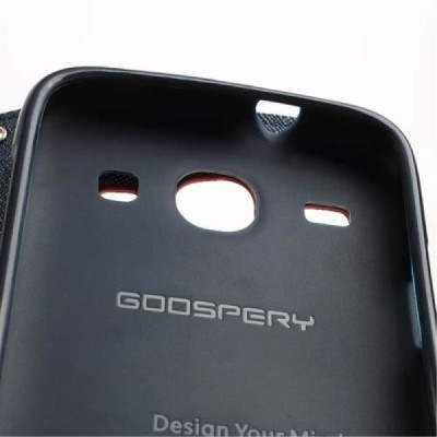 „Mercury“ Samsung Galaxy Core (i8260, i8262) raudonas odinis atverčiamas dėklas - piniginė / Priedai.lt