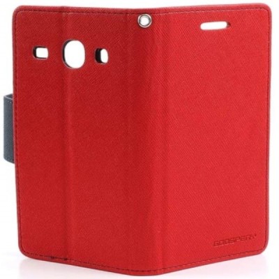 „Mercury“ Samsung Galaxy Core (i8260, i8262) raudonas odinis atverčiamas dėklas - piniginė / Priedai.lt