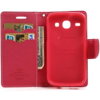 „Mercury“ Samsung Galaxy Core (i8260, i8262) rožinis odinis atverčiamas dėklas - piniginė / Priedai.lt