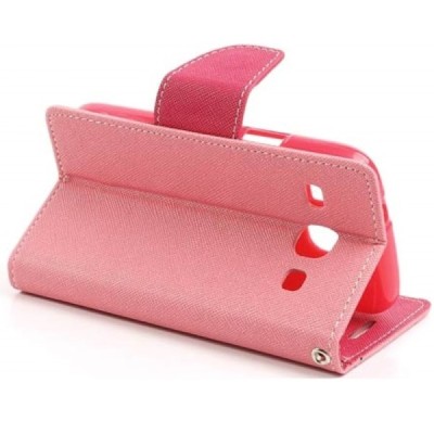 „Mercury“ Samsung Galaxy Core (i8260, i8262) rožinis odinis atverčiamas dėklas - piniginė / Priedai.lt