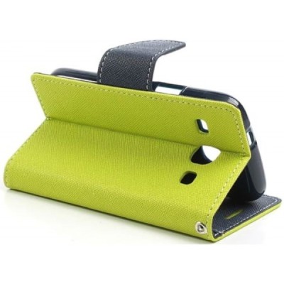 Samsung Galaxy Core (i8260, i8262) „Mercury“ atvērams zaļš ādas futrālis - maciņš / Vacins.lv