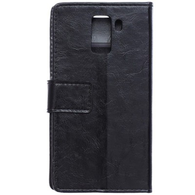 Huawei Honor 7 atverčiamas juodas odinis dėklas, knygutė - piniginė / Priedai.lt