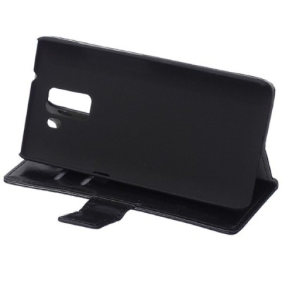 Huawei Honor 7 atverčiamas juodas odinis dėklas, knygutė - piniginė / Priedai.lt