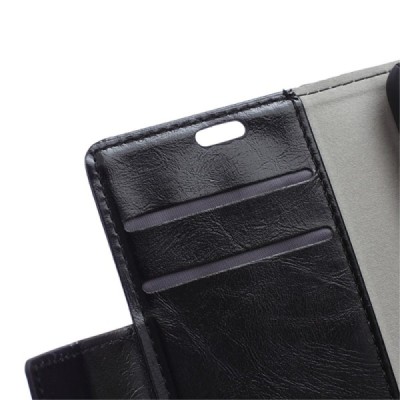 Huawei Honor 7 atverčiamas juodas odinis dėklas, knygutė - piniginė / Priedai.lt