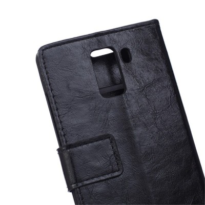 Huawei Honor 7 atverčiamas juodas odinis dėklas, knygutė - piniginė / Priedai.lt