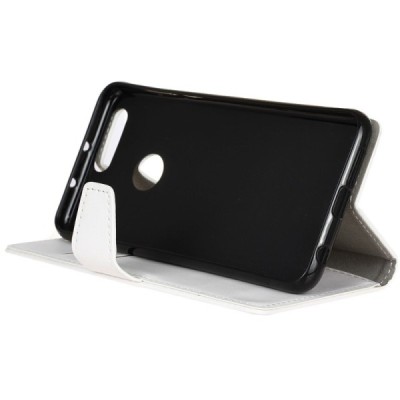 Huawei Honor 8 atverčiamas baltas odinis dėklas, knygutė - piniginė / Priedai.lt