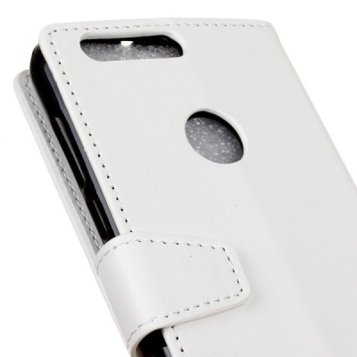 Huawei Honor 8 atverčiamas baltas odinis dėklas, knygutė - piniginė / Priedai.lt