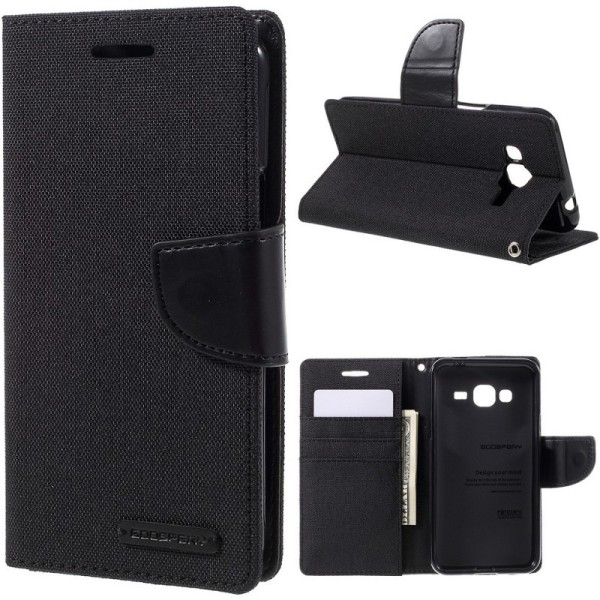 „Mercury“ atvērams maciņš - melns (Galaxy J3 2016)