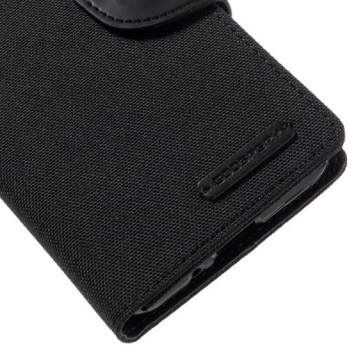 Samsung Galaxy J3 2016 (J310, J320) „Mercury“ atvērams melns ādas maciņš - maks / Vacins.lv