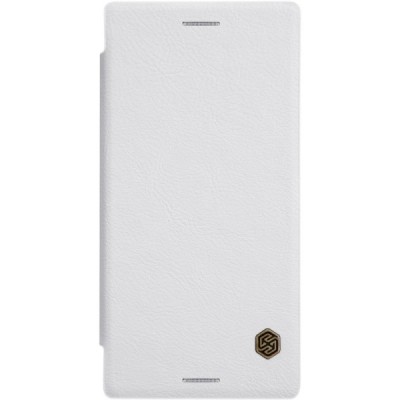 Prabangus „Nillkin“ Qin serijos baltas odinis atverčiamas Sony Xperia XZ (XZs) dėklas - knygutė / Priedai.lt