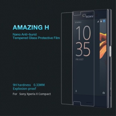 Sony Xperia X Compact „Nillkin“ H Tempered Glass sustiprintos apsaugos apsauginis ekrano stiklas 0,33 mm / Priedai.lt