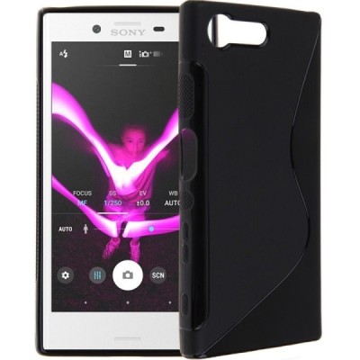 Sony Xperia X Compact (F5321) cieta silikona (TPU) melns apvalks / vacins.lv