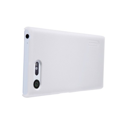 Sony Xperia X Compact (F5321) Nillkin Frosted Shield balts plastmasas apvalks + ekrāna aizsargplēve / Vacins.lv