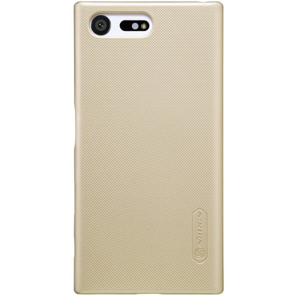 „Nillkin“ Frosted Shield dėklas - auksinis + apsauginė ekrano plėvelė (Xperia X Compact)