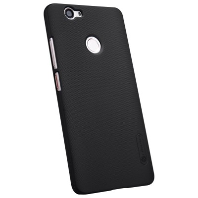 Huawei Nova Nillkin Frosted Shield juodas plastikinis dėklas + apsauginė ekrano plėvelė / Priedai.lt