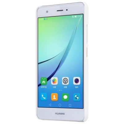 Huawei Nova Nillkin Frosted Shield baltas plastikinis dėklas + apsauginė ekrano plėvelė / Priedai.lt
