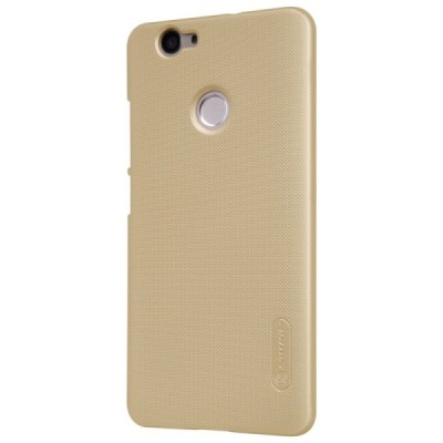 Huawei Nova Nillkin Frosted Shield auksinis plastikinis dėklas + apsauginė ekrano plėvelė / Priedai.lt