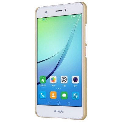 Huawei Nova Nillkin Frosted Shield auksinis plastikinis dėklas + apsauginė ekrano plėvelė / Priedai.lt