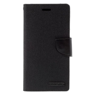 Sony Xperia C4 „Mercury“ juodas odinis atverčiamas dėklas - piniginė / Priedai.lt