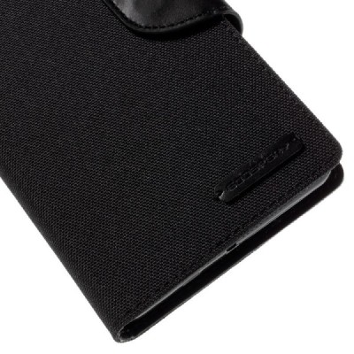 Sony Xperia C4 „Mercury“ juodas odinis atverčiamas dėklas - piniginė / Priedai.lt