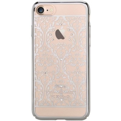 Apple iPhone 7 (iPhone 8) Devia Crystal Baroque Swarovski plastikinis skaidrus permatomas sidabrinis dėklas / Priedai.lt