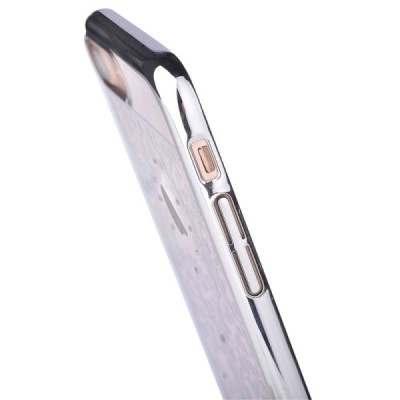 Apple iPhone 7 (iPhone 8) Devia Crystal Baroque Swarovski plastikinis skaidrus permatomas sidabrinis dėklas / Priedai.lt