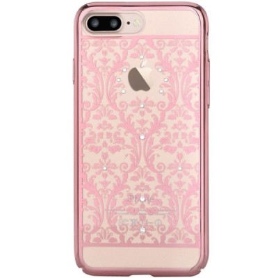 Apple iPhone 7 (iPhone 8) elegants Devia Crystal Baroque Swarovski dzidrs (caurspīdīgs) rozs plastmasas apvalks ar kristāliem / 