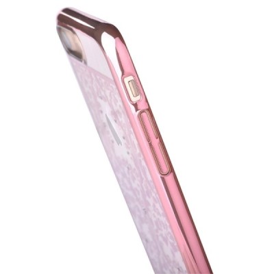 Apple iPhone 7 (iPhone 8) elegants Devia Crystal Baroque Swarovski dzidrs (caurspīdīgs) rozs plastmasas apvalks ar kristāliem / 