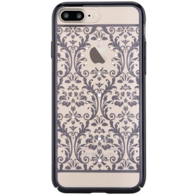 Apple iPhone 7 (iPhone 8) elegants Devia Crystal Baroque Swarovski dzidrs (caurspīdīgs) melns plastmasas apvalks ar kristāliem /