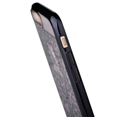 Apple iPhone 7 (iPhone 8) elegants Devia Crystal Baroque Swarovski dzidrs (caurspīdīgs) melns plastmasas apvalks ar kristāliem /