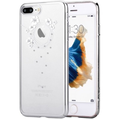 Apple iPhone 7 (iPhone 8) elegants Devia Crystal Garland Swarovski dzidrs (caurspīdīgs) sudrabs plastmasas apvalks ar kristāliem