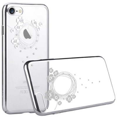 Apple iPhone 7 (iPhone 8) Devia Crystal Garland Swarovski plastikinis skaidrus permatomas siabrinis dėklas su kristalais / Pried