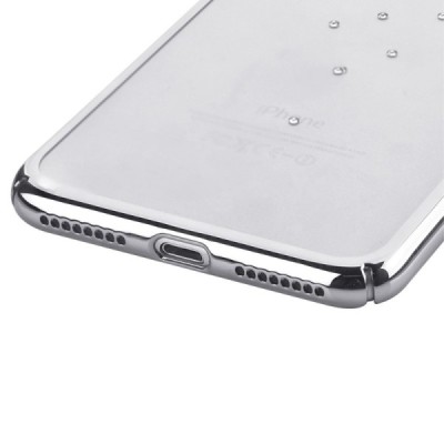 Apple iPhone 7 (iPhone 8) Devia Crystal Garland Swarovski plastikinis skaidrus permatomas siabrinis dėklas su kristalais / Pried