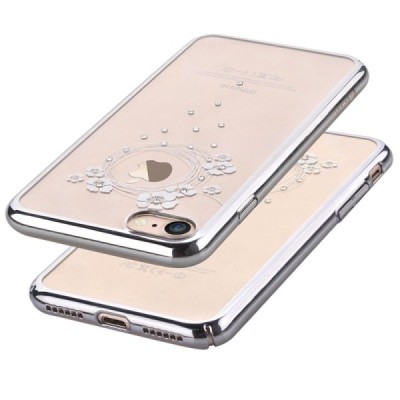 Apple iPhone 7 (iPhone 8) Devia Crystal Garland Swarovski plastikinis skaidrus permatomas siabrinis dėklas su kristalais / Pried