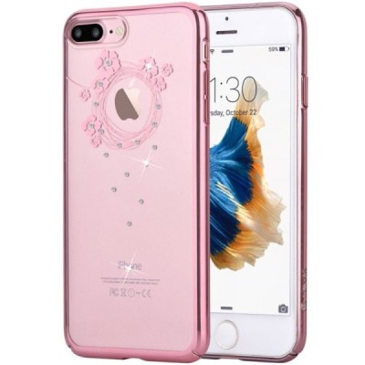 Apple iPhone 7 (iPhone 8) elegants Devia Crystal Garland Swarovski dzidrs (caurspīdīgs) rozs plastmasas apvalks ar kristāliem / 
