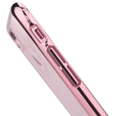 Apple iPhone 7 (iPhone 8) Devia Crystal Garland Swarovski plastikinis skaidrus permatomas rožinis dėklas su kristalais / Priedai