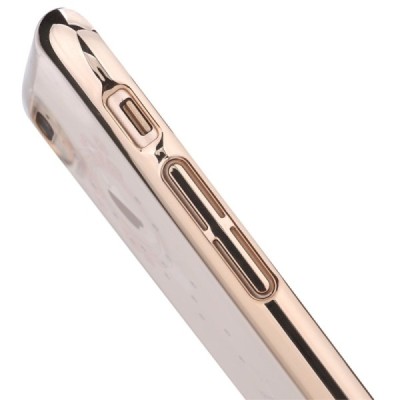 Apple iPhone 7 (iPhone 8) Devia Crystal Garland Swarovski plastikinis skaidrus permatomas auksinis dėklas su kristalais / Prieda