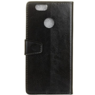 Huawei Nova atverčiamas juodas odinis dėklas, knygutė - piniginė / Priedai.lt