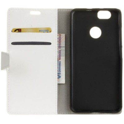 Huawei Nova atverčiamas baltas odinis dėklas, knygutė - piniginė / Priedai.lt